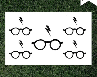 Harry Potter Glasses & Bolt Temporary Tattoo - Cosplay - Movie Tattoo