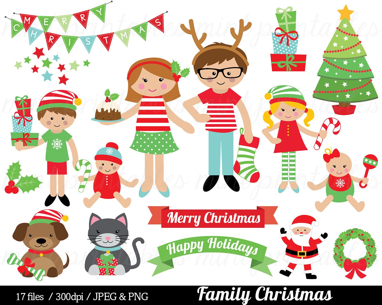 Download Christmas Family Clipart Christmas Clip Art tree festive