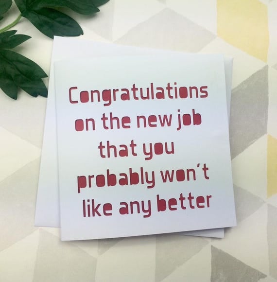 gift making jobs luck job funny good leaving card card new card card card