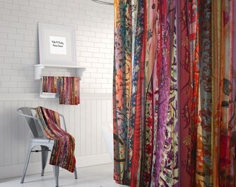 Boho Chic Shower Curtain Optional Bath Mat Bathroom Set Gypsy Spirit