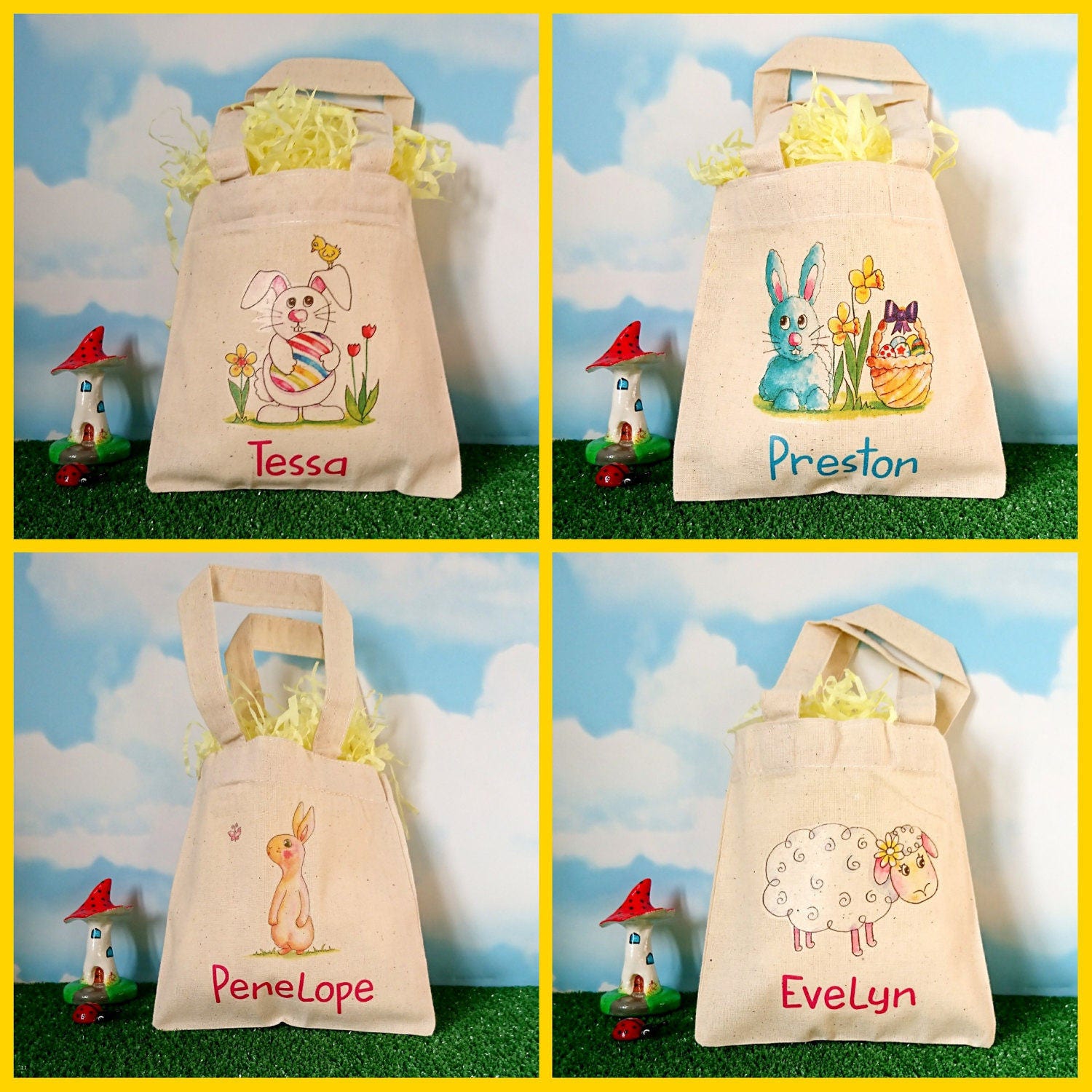 Kids Easter Bag Easter Basket Tote Personalised Easter