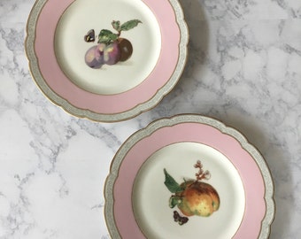 Antique Limoges Plates, Haviland Limoges France (2) | limoges fruit plates, pink limoges, cabinet plates, decorative plates, french limoges