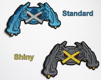 Metagross - Iron on patch - Shiny Metallic Embroidered. Pokemon patch.