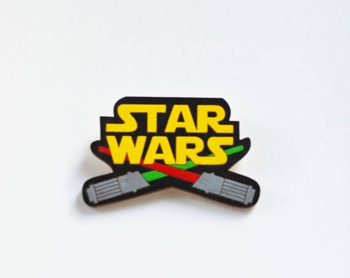 Star Wars // Wooden brooch is covered with ECO paint // Laser Cut // 2016 Best Trends // Fresh Gifts // Swag Style //