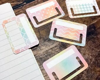 Tuck Tabs - Planner Tabs - Removable Planner Tabs. Set of 15. Watercolour Fairground