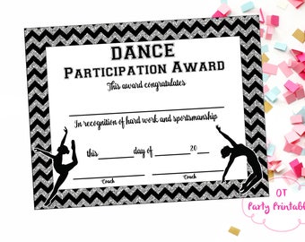 Dance certificate | Etsy