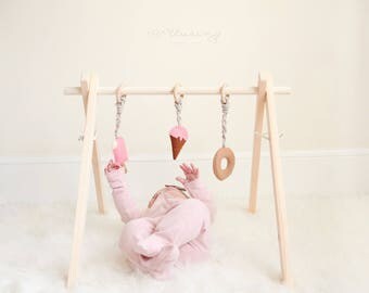 Baby Gym - Classic Wooden Baby Play Gym - Baby toys - Baby gift - learning - Activity gym - Gender Neutral - Baby shower gift -