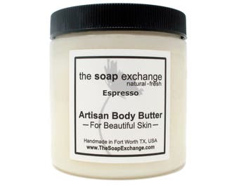 Espresso Body Butter, Body Spread, Body Cream, Shea Butter, Body Moisturizer, Skin Care, Aloe Vera, Natural, The Soap Exchange