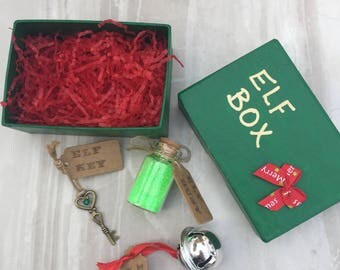 Elf Christmas Eve Box, Elf Accessories, miniature elf, Christmas elf, Elf box, Elf dust, Santa key, Christmas bell