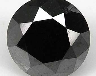 2.07cts 7.4mm Black Natural Loose Diamond