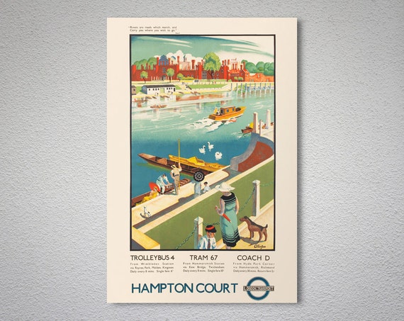 Hampton Court England Vintage Travel Poster Poster Print