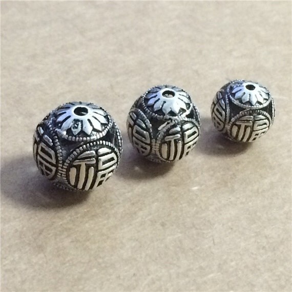 2 Sterling Silver Good Luck Beads Fortune Beads Fortunate