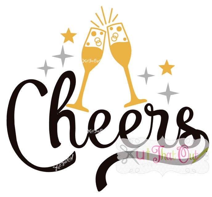Download Cheers Happy New Year Design SVG & DXF Cut File