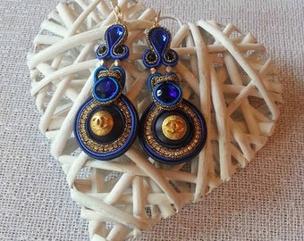 New "blue Royal Chanel" earrings with authentic CHANEL buttons