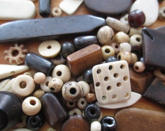 50 Pcs. Mixed Buffalo Bone Beads - Native American (Sage Blessed)