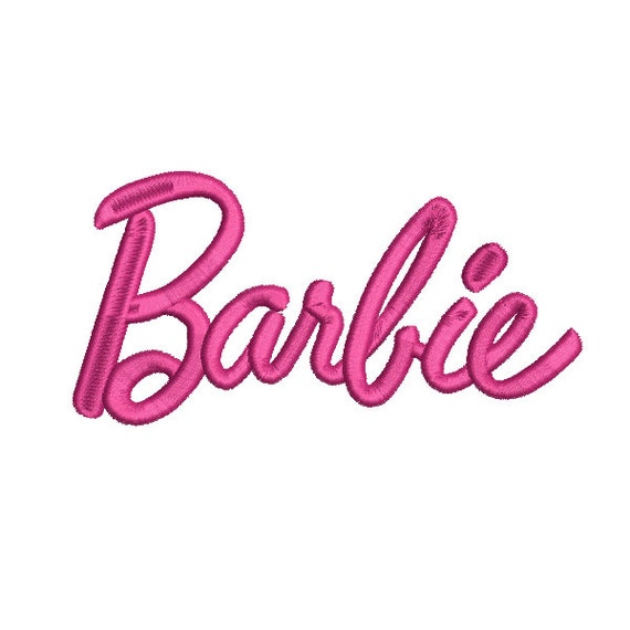 Barbie Doll Logo Script Girls Embroidery Machine Design