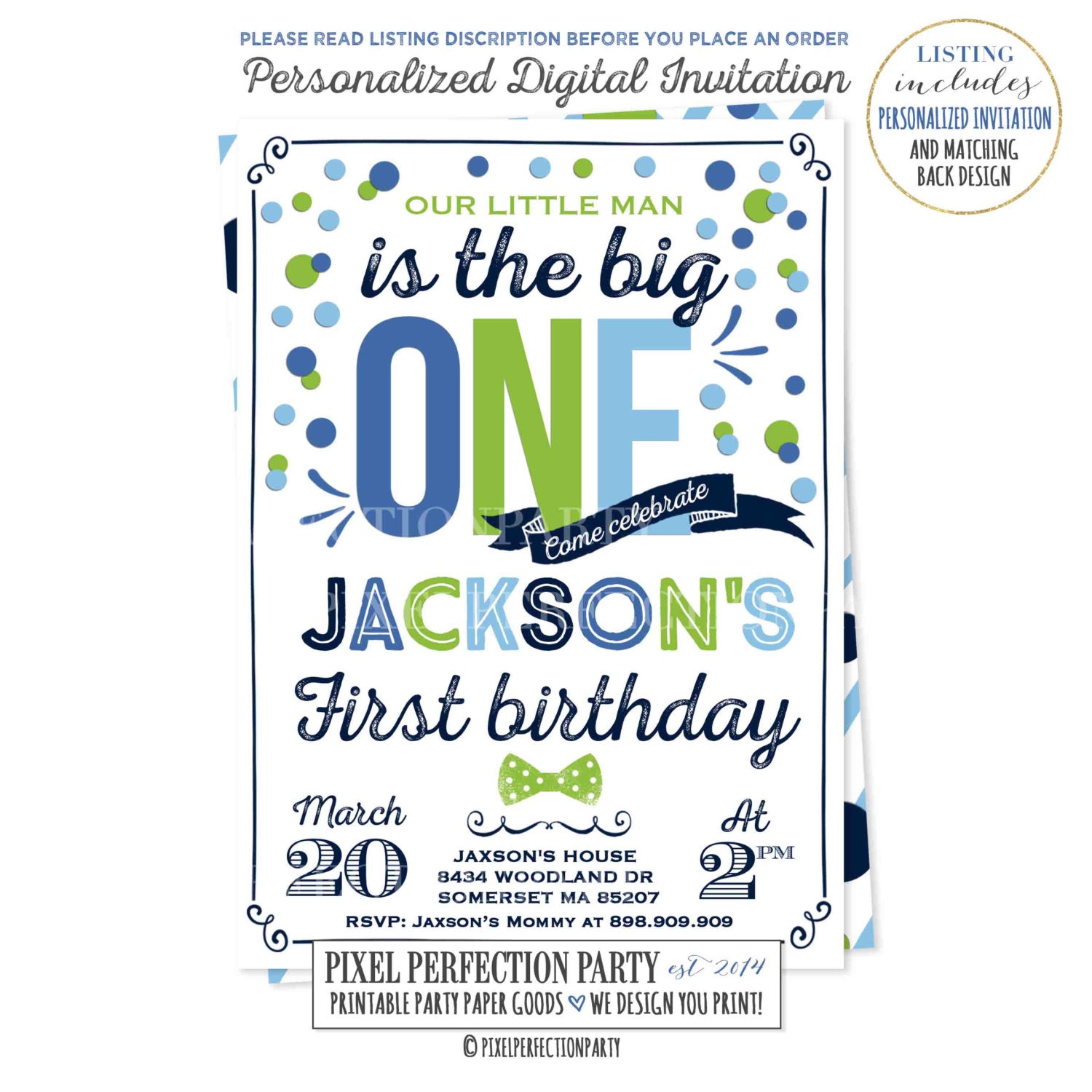 Boy First Birthday Invitation Boy 1st Birthday Invitation