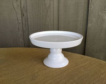 Cake plate/ cupcake plate/ cake platter on pedestal/ cupcake platter on pedestal/ cake display/ white ceramic cake plate/ ceramic cupcake