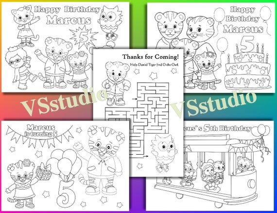 Daniel Tiger Birthday Party coloring pages Daniel Tiger Party