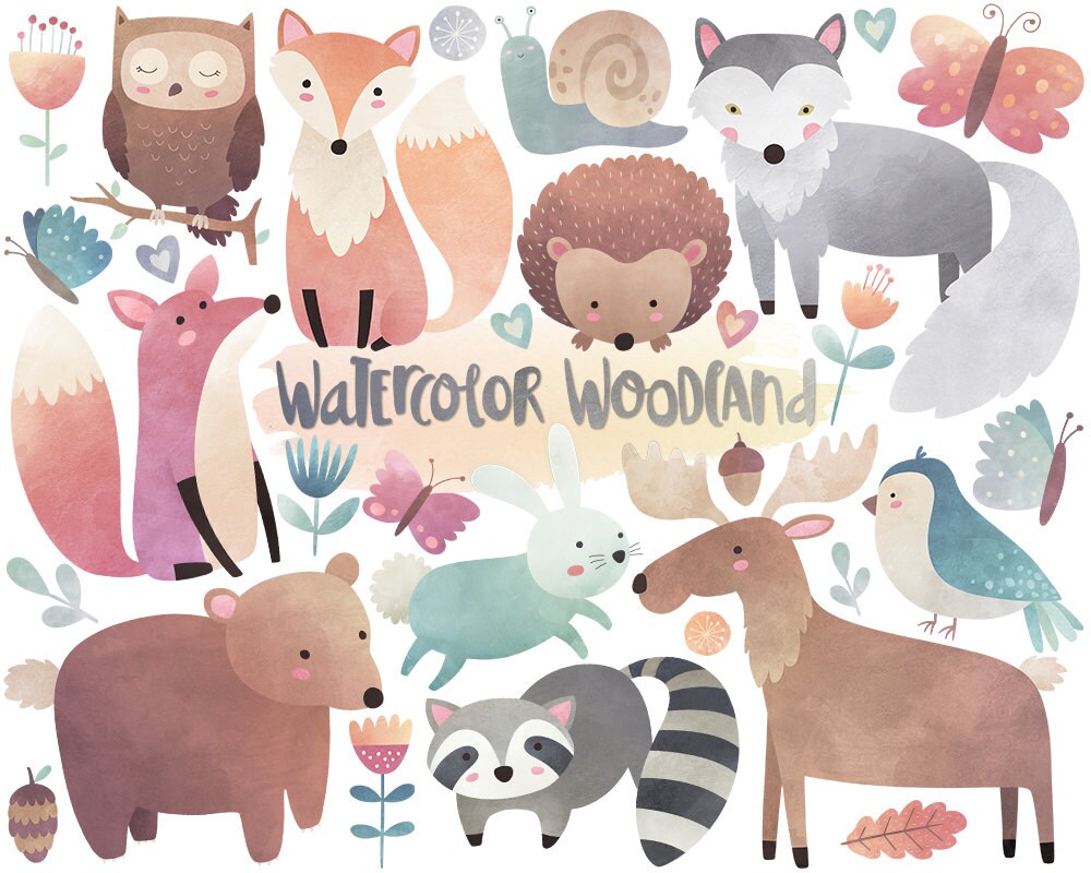 Download Watercolor Woodland Clipart Watercolor Clipart Woodland