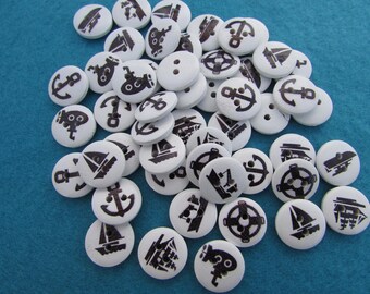 White Nautical Buttons