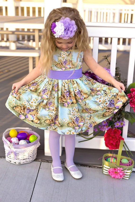 Items similar to Girls Easter Dress Girls Bunny Dress Girls Spring