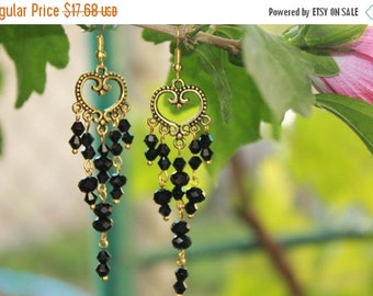 VALENTINE SALE 25% Heart earrings Valentines Day Gift chandelier earrings romantic gift Holiday gift bead chandeliers boho woman boho chic e