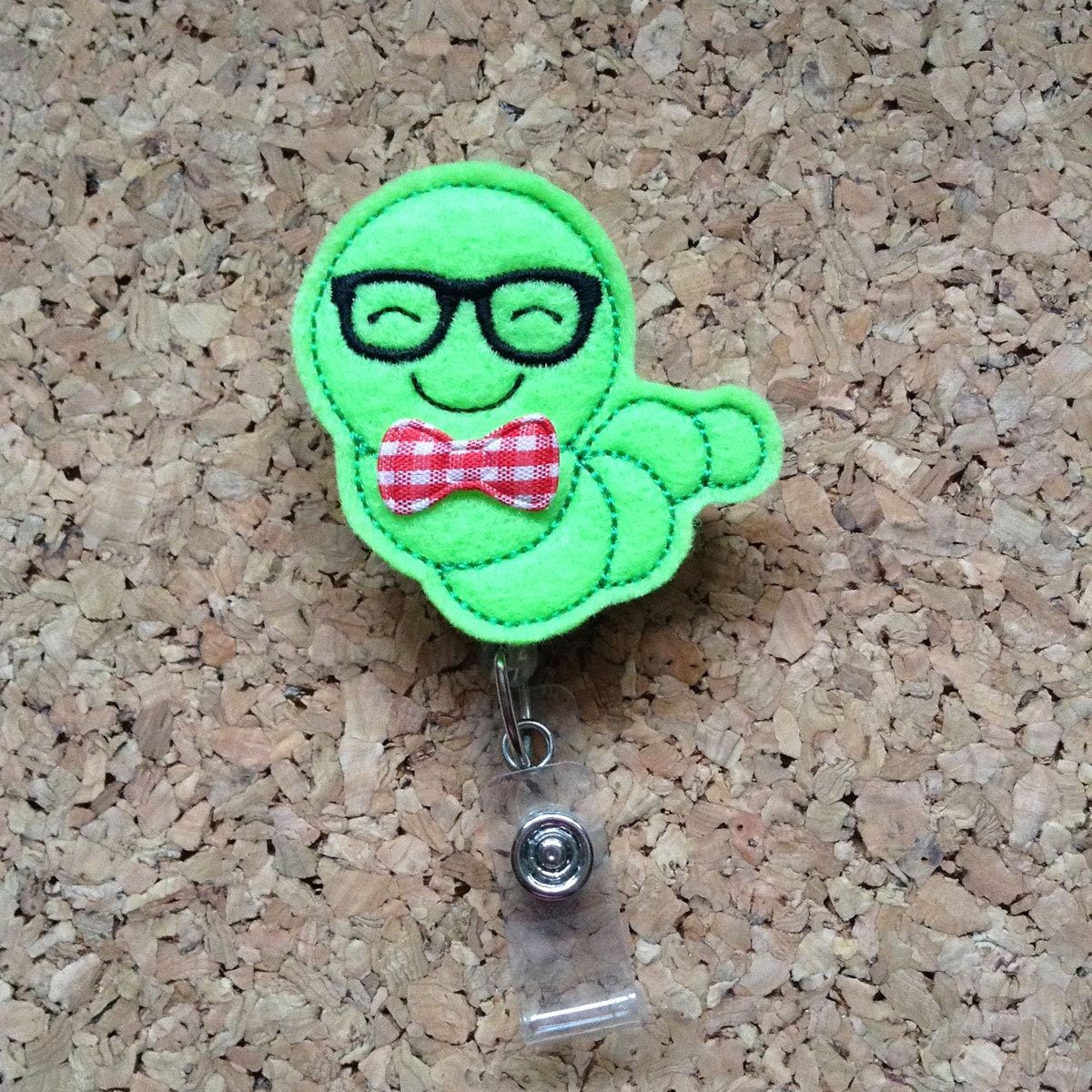 Badge Reels BOOKWORM Badge Reel FELT Badge Reel