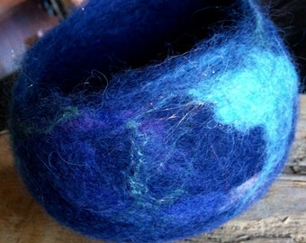 Felted Bowl/Vessel Planter Wet Felted Art