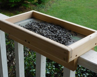 Wire Mesh Screen Bottom ,Deck Rail Bird Feeder 5 1/2" Mount or 3 1/2" Mount