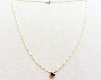 Garnet Necklace - January Birthstone - Garnet Necklace Gold - Garnet Jewelry - 14k Garnet Necklace - Garnet Choker - Birthstone Necklace