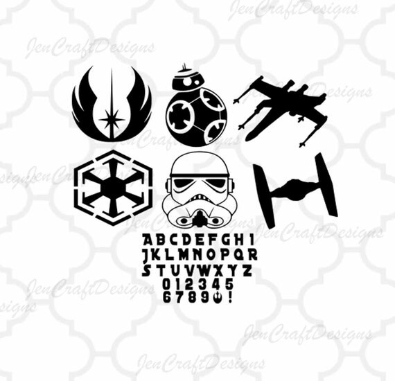 star wars bundle svg font alphabet numbers svg by jencraftdesigns