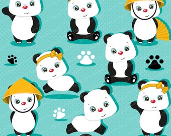 Baby panda clipart, Panda graphics, Panda clip art, Digital graphics, Scrapbooking images, Girl clipart, Boy clipart - CA524