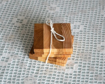 Handcrafted Chikankari Embroidered Wooden Coaster Set – (Set of 4) - HONC0313520