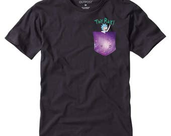 New Tiny Rick Space Pocket T-Shirt Rick & Morty Comedy Shirt