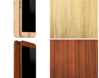 Apple iPhone 4 4S 5 5S 6 6S 7 & Plus Wood Cherry Oak Beech Walnut Vinyl Fullbody Skin Wrap Sticker - Not a hard case