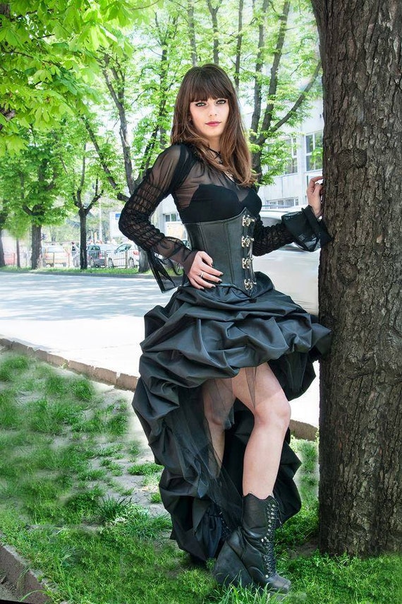 Gothic dress/Bustle dress Steampunk dress /Steam punk prom