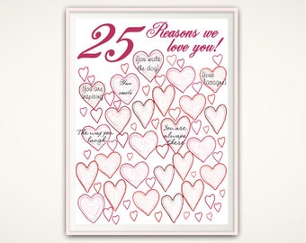 25th Anniversary Gift For Parents, 25th Birthday Gift, 25th Wedding Anniversary Gift, 25 Year Anniversary, Silver Wedding Anniversary, Party