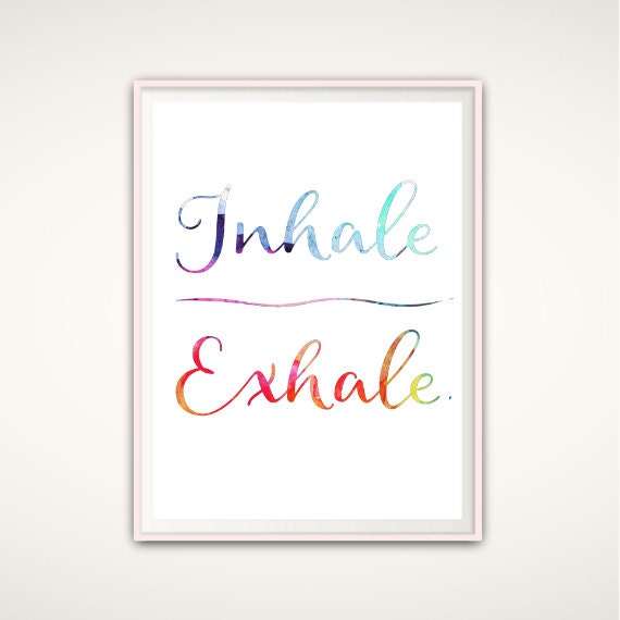 Inhale Exhale Print Yoga Studio Decor Pilates Poster