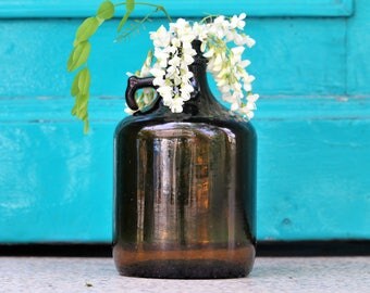 Apothecary Jar - Amber Glass Bottle - Brown Apothecary Bottle - Pharmacy Jar - Amber Glass Vase - Medicine Bottle - Farmhouse Decor