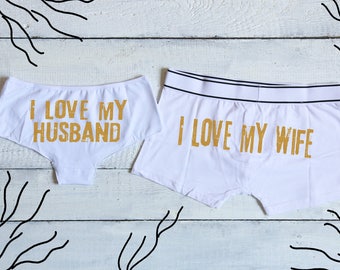 I love my wife underwear Gift for husband Personalized mens