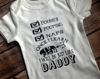 Funny Fishing Gift, Gift for him, Baby Shower Gift, New Father Fishing Gift, Baby Boy Outfit, Newborn Baby outfit, Infant Creeper