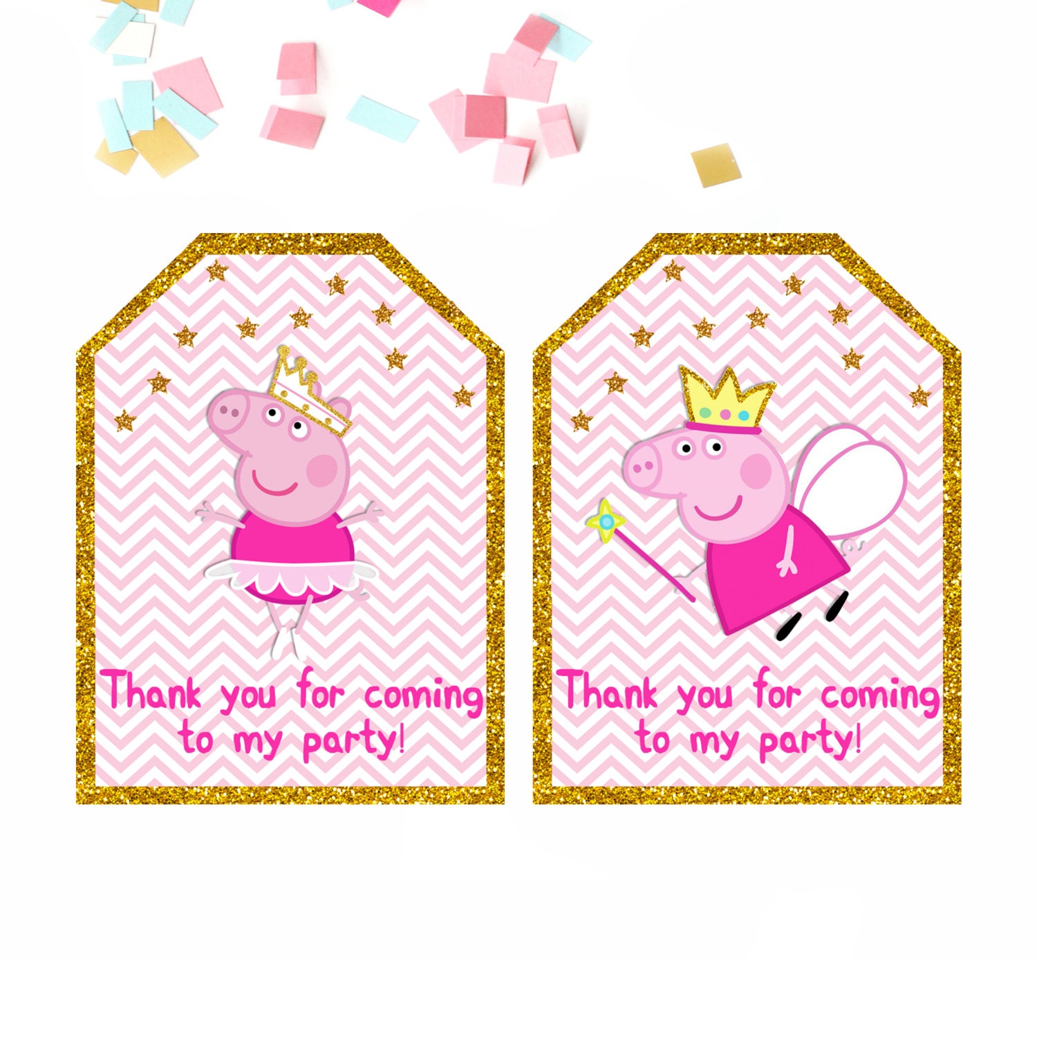 peppa pig favor tags fairy peppa printable favor tags thank