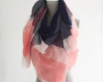 Boho Square Scarf - plaid scarf, beach shawl, boho shawl, boho scarf, bohemian, casual scarf, light scarf, chiffon scarf, gift for friend