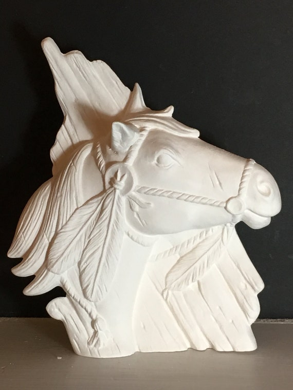 ceramic horse head bust