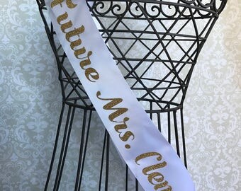 Simple Future Mrs. Personalized Bridal shower/ bachelorette party sash