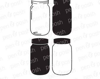 Svg - Mason Jar SVG - Jar SVG - Mason Jar Cut Files - Mason Jar Clipart - Mason jar Dxf - Mason Jar Bundle - Cut files for Cricut