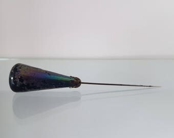 Petrol Coloured Steampunk Hat Pin Post Apocalyptic Costume Accessory