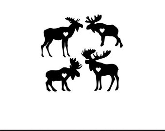 moose heart svg dxf jpeg png file instant download stencil monogram frame silhouette cameo cricut clip art commercial use