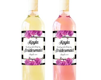 Thank you for being my Bridesmaid Gift Ideas, Thank you Bridesmaid Gift, Asking Bridesmaid Wine Labels, Custom Personalized BM007